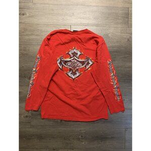 Vintage Orange County Choppers Long Sleeve Shirt Mens M Flames New York Y2K 90s